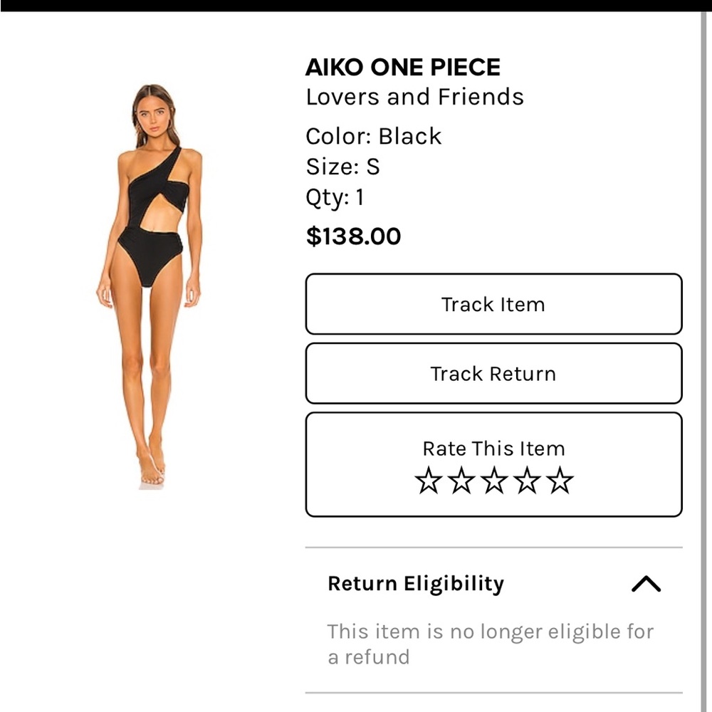 Lovers and Friends one piece black swim suit